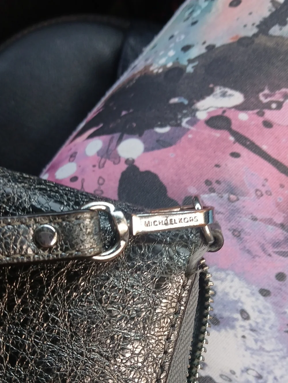 Michael Kors Metallic Silver Zip-Around Wallet